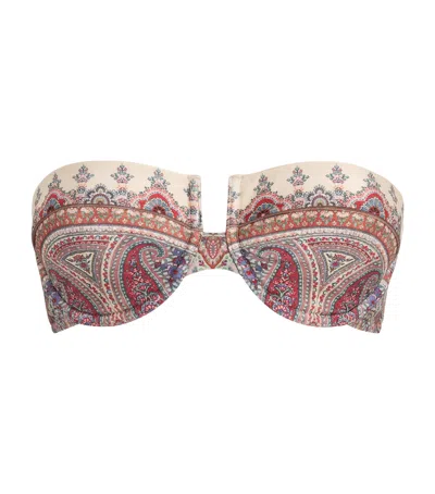 Zimmermann Paisley Fairlight Balconette Bikini Top In Ivory
