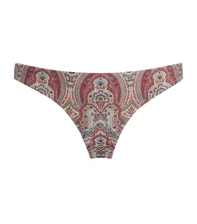 Zimmermann Paisley Fairlight Bikini Bottoms In Ivory