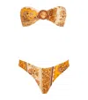 Zimmermann Lucky Printed Bandeau Bikini In Yellow