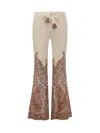 Zimmermann Rhiannon Flare Pant Cream Paisley In Multi