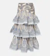 Zimmermann Paisley Pleated Maxi Skirt In Multicoloured
