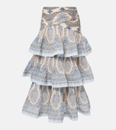 Zimmermann Paisley Pleated Maxi Skirt In Multicolor