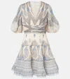 Zimmermann Mini Dress With Printed Intricate Pattern In Multicoloured