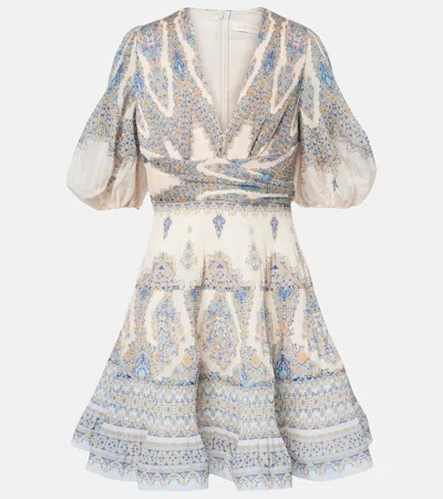 ZIMMERMANN PAISLEY PLEATED MINIDRESS