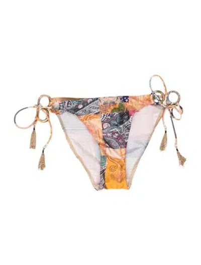 Pre-owned Zimmermann Paisley Print Bikini W/ Tags In Brown