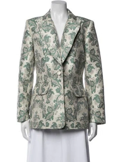 Pre-owned Zimmermann Paisley Print Blazer W/ Tags In Green