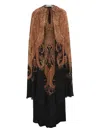 Zimmermann Womens Black Paisley Hypnotic Caped Woven Maxi Dress Xs In Brown