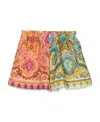 Zimmermann Halcyon Paisley Cotton Shorts In Multicolor