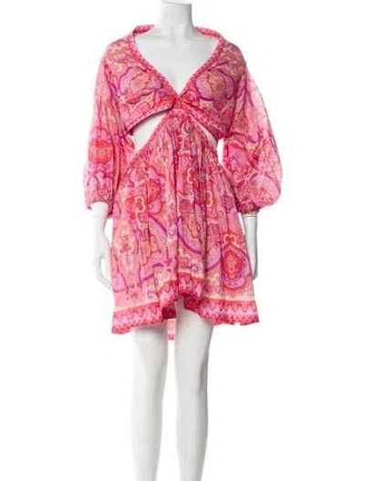 Pre-owned Zimmermann Paisley Print Knee-length Dress In Pink