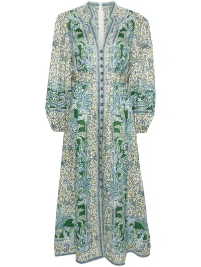 ZIMMERMANN ZIMMERMANN PAISLEY PRINT LINEN MIDI DRESS