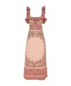 Zimmermann Matchmaker Frilled Midi Dress Pink Bandana In Pink