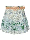 Zimmermann Multicolor Shorts With Floral Print In Green