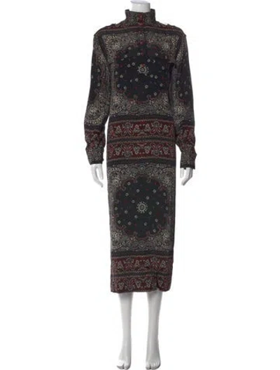 Pre-owned Zimmermann Paisley Print Long Dress In Black