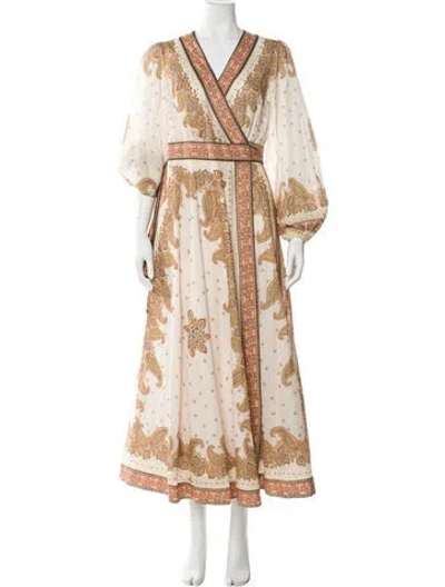 Pre-owned Zimmermann Paisley Print Long Dress In Multi