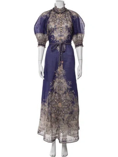 Pre-owned Zimmermann Paisley Print Long Dress In Multi