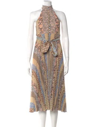 Pre-owned Zimmermann Paisley Print Long Dress In Neutral