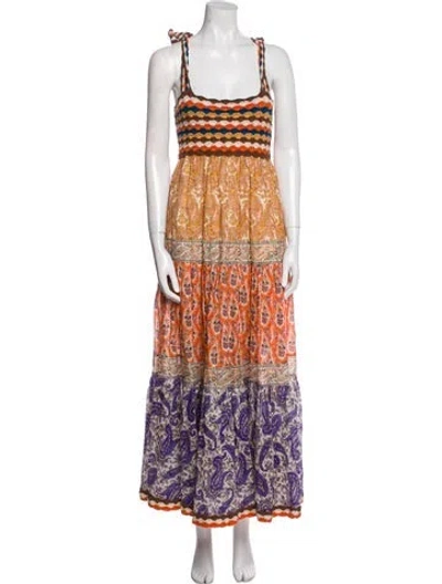 Pre-owned Zimmermann Paisley Print Long Dress In Neutral