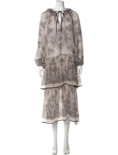 Pre-owned Zimmermann Paisley Print Long Dress In Neutral