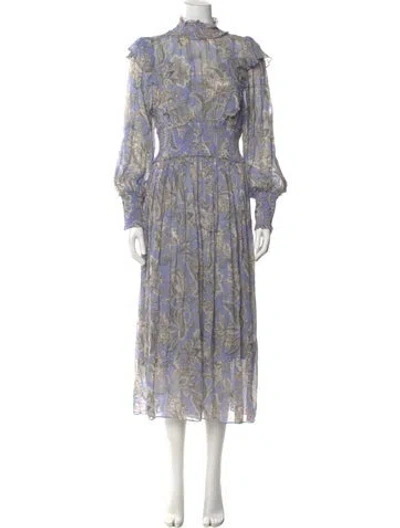 Pre-owned Zimmermann Paisley Print Long Dress In Purple