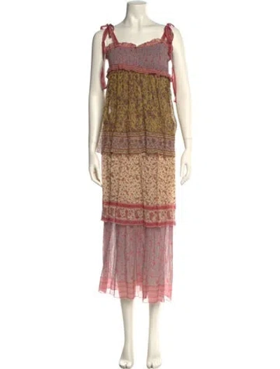 Pre-owned Zimmermann Paisley Print Long Dress In Purple
