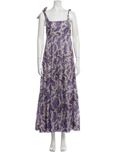 Pre-owned Zimmermann Paisley Print Long Dress In Purple