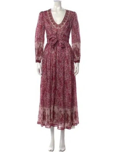 Pre-owned Zimmermann Paisley Print Long Dress In Purple