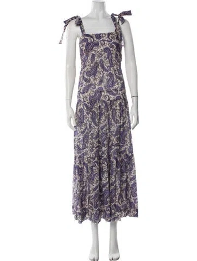 Pre-owned Zimmermann Paisley Print Long Dress In Purple