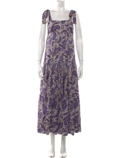 Pre-owned Zimmermann Paisley Print Long Dress In Purple
