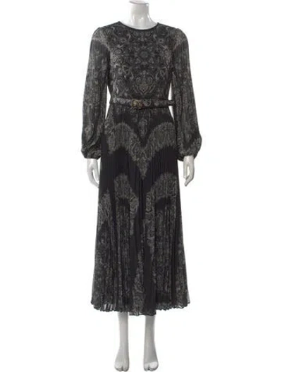 Pre-owned Zimmermann Paisley Print Long Dress W/ Tags In Black