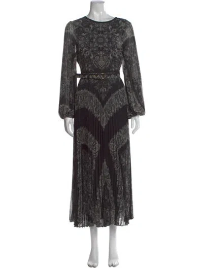 Pre-owned Zimmermann Paisley Print Long Dress W/ Tags In Black