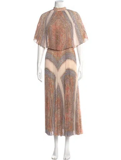 Pre-owned Zimmermann Paisley Print Long Dress W/ Tags In Neutral