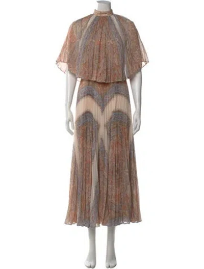 Pre-owned Zimmermann Paisley Print Long Dress W/ Tags In Neutral