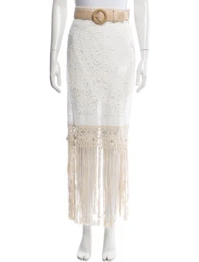 Pre-owned Zimmermann Paisley Print Long Skirt W/ Tags In White