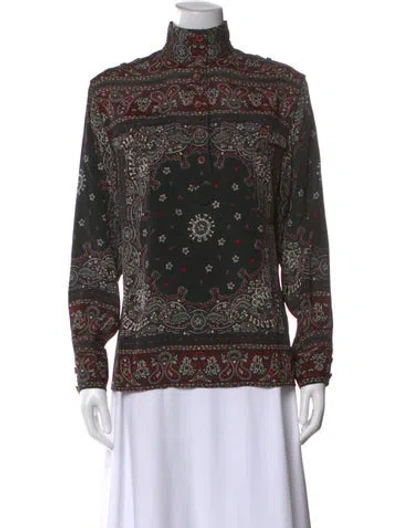 Pre-owned Zimmermann Paisley Print Long Sleeve Blouse In Multi