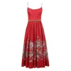 Zimmermann Paisley Print Midi Dress With Structured Bodice In Red
