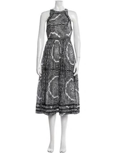 Pre-owned Zimmermann Paisley Print Midi Length Dress In Black