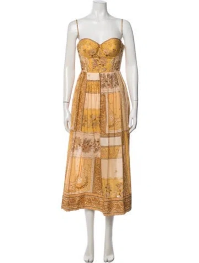 Pre-owned Zimmermann Paisley Print Midi Length Dress In Multi