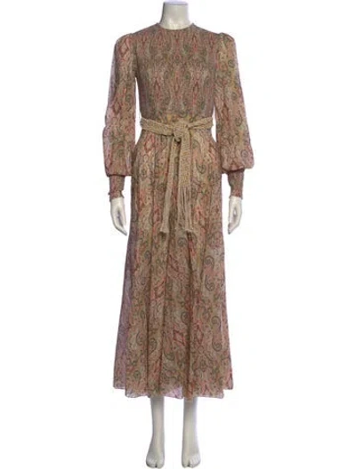 Pre-owned Zimmermann Paisley Print Midi Length Dress In Neutral