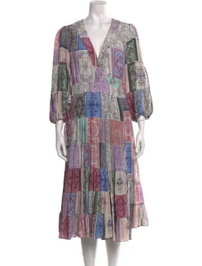 Pre-owned Zimmermann Paisley Print Midi Length Dress In Neutral