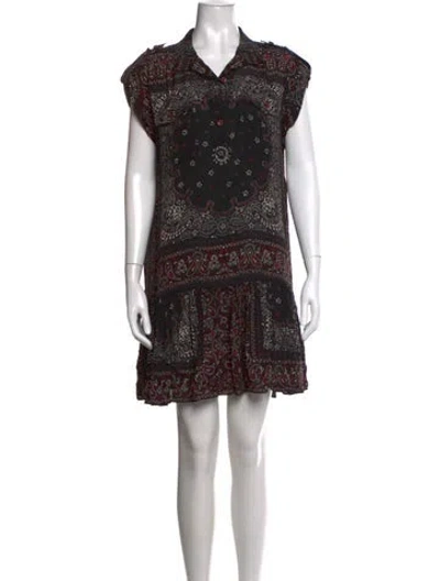 Pre-owned Zimmermann Paisley Print Mini Dress In Black
