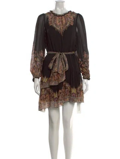 Pre-owned Zimmermann Paisley Print Mini Dress In Multi