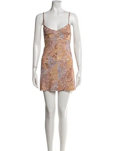 Pre-owned Zimmermann Paisley Print Mini Dress In Neutral