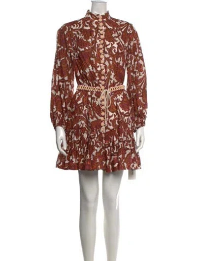 Pre-owned Zimmermann Paisley Print Mini Dress In Neutral