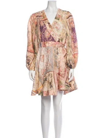 Pre-owned Zimmermann Paisley Print Mini Dress In Pink