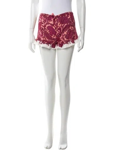 Pre-owned Zimmermann Paisley Print Mini Shorts In Pink
