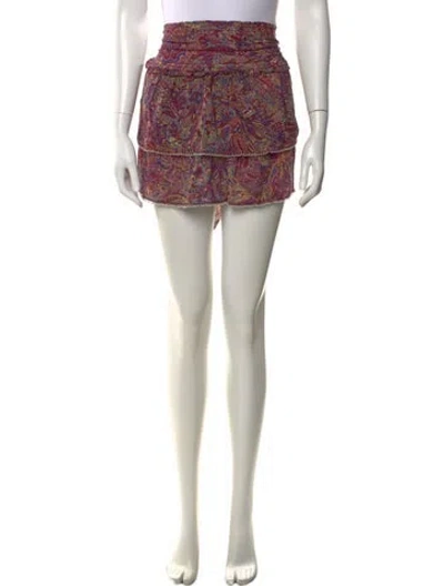 Pre-owned Zimmermann Paisley Print Mini Skirt In Multi