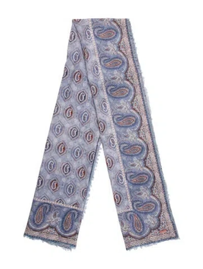 Pre-owned Zimmermann Paisley Print Pareo In Blue