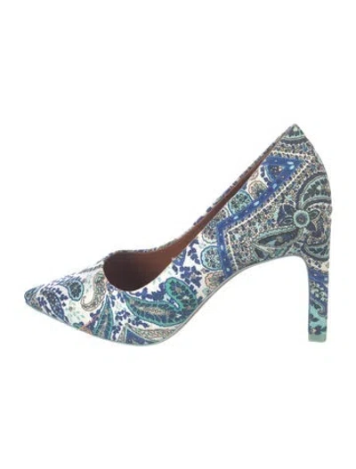 Pre-owned Zimmermann Paisley Print Pumps In Blue/white