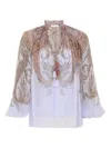 Zimmermann Womens Lilac Paisley Billow Printed Chiffon Blouse In Multi