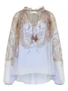 Zimmermann Womens Lilac Paisley Billow Printed Chiffon Blouse In Multi